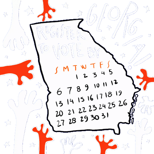 Register To Vote In Ga Dec7th Sticker - Register To Vote In Ga Dec7th Register To Vote Stickers