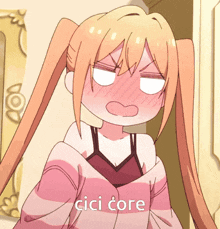 a picture of a girl with the words cici core on the bottom right