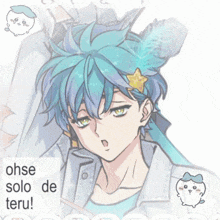 a blurry picture of a person with the words " hse solo de teru "