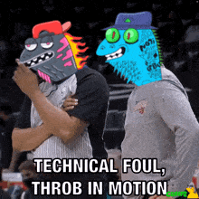 technical foul throb in motion is displayed on a basketball court
