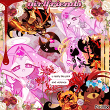 a collage of cartoon characters with the words " girlfriends " on the top