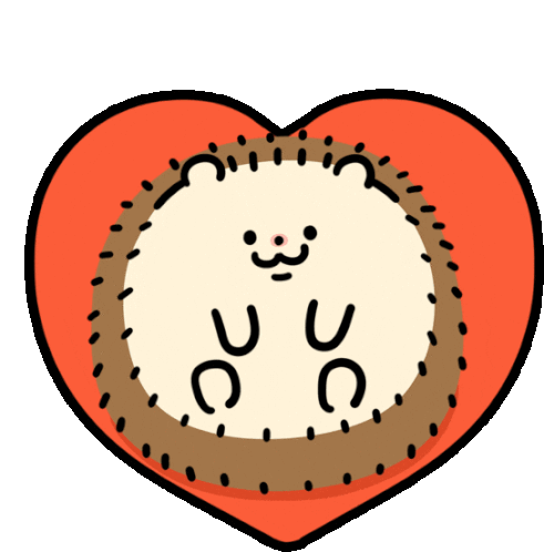 Hedgehog Expresses Love Sticker - Spikethe Hedgehog Heart Cute Stickers