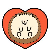 Hedgehog Expresses Love Sticker - Spikethe Hedgehog Heart Cute Stickers