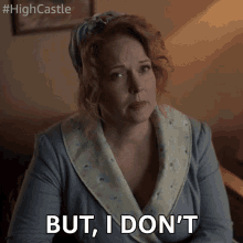 a woman in a bathrobe says but i don t