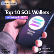 a person is holding a phone that says solana on it