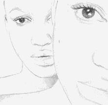 black and white illustrated portrait gemini oprah