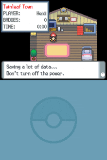 a screenshot of a video game with the name twinleaf town on it