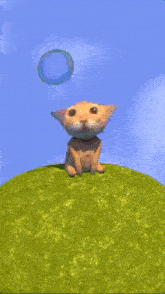 a computer generated image of a cartoon character with a checkered floor in the background