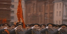 soldiers marching soviet parade revolution
