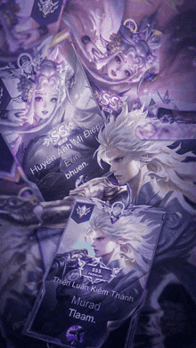 a stack of cards with one that says murad