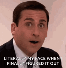 a man in a suit and tie is making a surprised face .