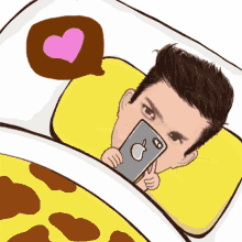 goodnight bedtime cellphone heart bed