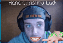 Giving Christina Luck 2 GIF