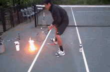 Tennis Dangerous GIF - Tennis Dangerous Fire Ball GIFs