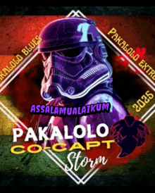 a poster with a storm trooper and the words " assalaamualaikum " on it