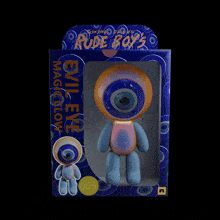 a box with evil eye written on the side