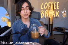 Aidan Coffe Break Aidan Drink Coffe GIF - Aidan Coffe Break Aidan Drink Coffe Aidan Coffe Is Better GIFs