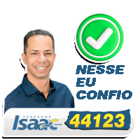 a sticker for isaac martins says nesse eu confio on it