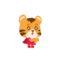 a cartoon of a tiger wearing a red cape with the letter w on it