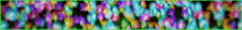 a colorful abstract painting with a green frame