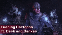 an advertisement for evening cartoons featuring dark and darker