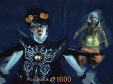 a video game character has a max bonus of 1600 points
