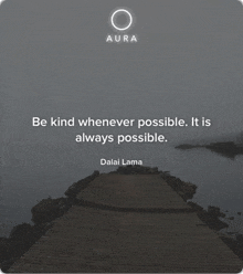 a quote from dalai lama says be kind whenever possible .