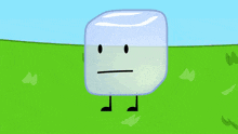 a cartoon ice cube with a long tongue sticking out of it 's mouth