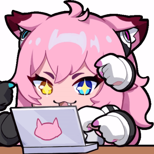 Aimi Sweaty Gamer Cat Sticker Aimi Sweaty gamer cat Omega strikers Discover Share GIFs