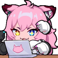 Aimi Sweaty Gamer Cat Sticker