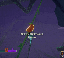 a screenshot of a video game with a berrynana peel being picked up
