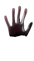 a silhouette of a person 's face is visible on a white background