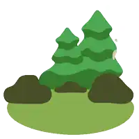 a cartoon drawing of a tent and a campfire