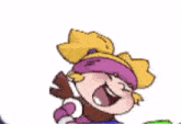 a close up of a cartoon character with balloons on a white surface .