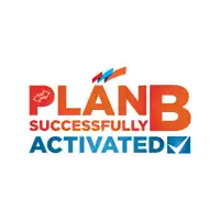 a logo that says planb successfully activated on a white background