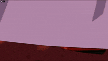 a red cube in a video game with a purple and yellow stripe on it