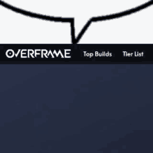 a screenshot of the overframe website with a speech bubble above it