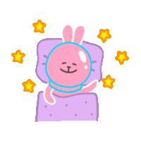 Pink Rabbit Sticker - Pink Rabbit Stars Stickers