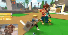 a boy and a cat are playing a video game .