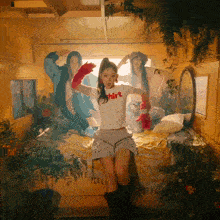 a woman wearing a shirt that says mint is dancing
