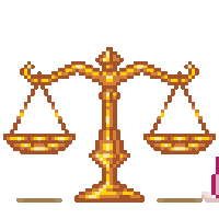 a pixel art drawing of a candle holder with a pink candle on it