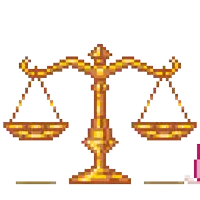 a pixel art drawing of a candle holder with a pink candle on it