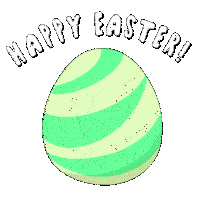 a cartoon of a penguin in an easter egg with the words happy easter written above it