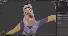 a 3d model of a man with a beard and mustache is being created in blender