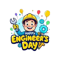 a cartoon of an engineer holding a wrench with the words happy engineer 's day behind him
