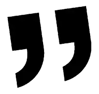 a pair of black quotation marks on a white background