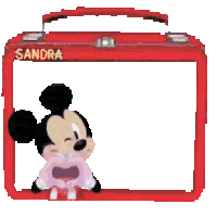 a picture of mickey mouse with the name sandra on the bottom
