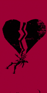a red background with a silhouette of a person on it