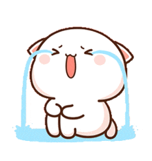 a cartoon cat is crying with water coming out of its mouth