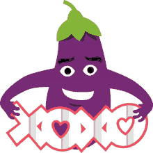 xoxo eggplant life joypixels eggplant hugs and kisses